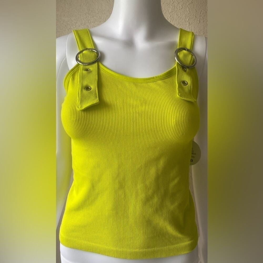 FCT with Love | Women's Juniors Dayglo Neon Bright Buckle Crop Top | NWT | Large